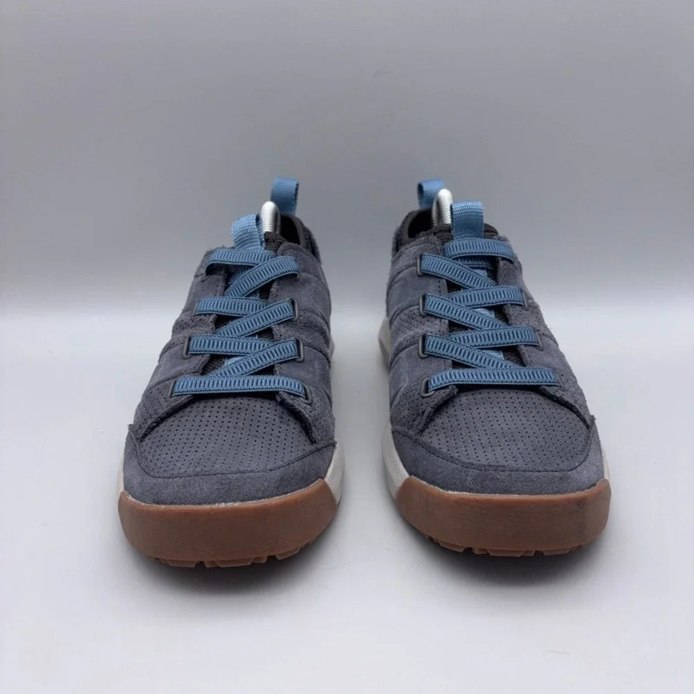 LL Bean Shoes Women 7 Gray Suede Perforated Outdoor Vista Low Lace Sneakers